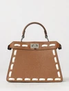 mini peekaboo iseeu hammered leather bag with contrast stitching