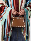 mini peekaboo iseeu hammered leather bag with contrast stitching