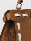 mini peekaboo iseeu hammered leather bag with contrast stitching