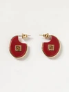 resin and bronze pendant earrings with ff monogram