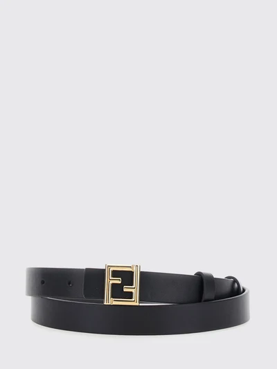 ff reversible calfskin leather belt with monogram buckle