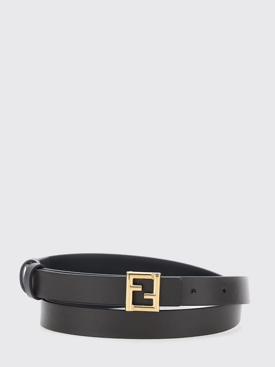 ff reversible calfskin leather belt with monogram buckle