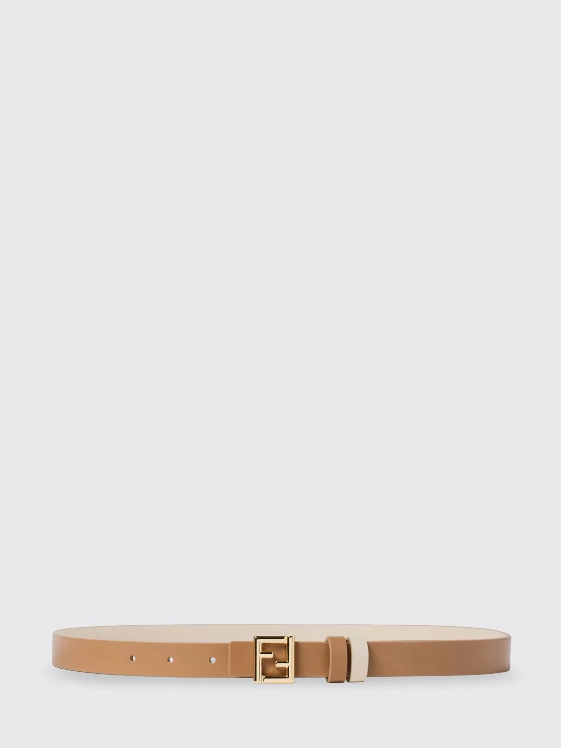 ff reversible calfskin leather belt with monogram buckle