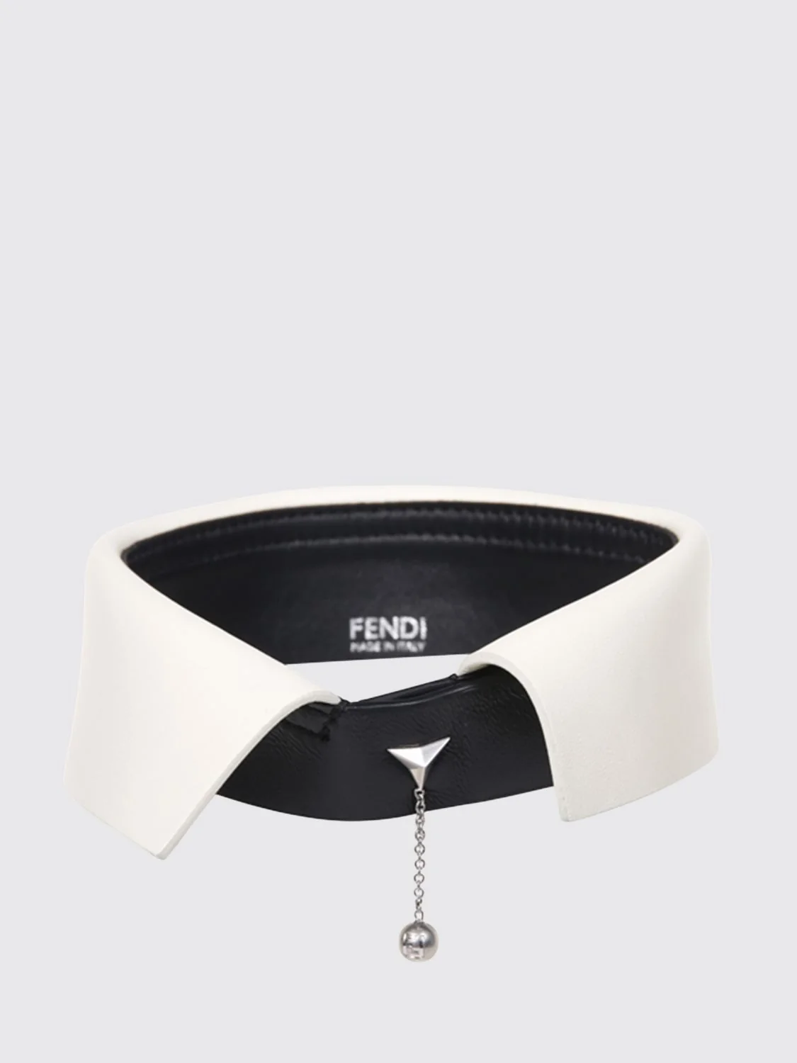 FENDI M smooth lambskin choker necklace with two-colour abstract embroidery