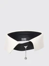 smooth lambskin choker necklace with two-colour abstract embroidery