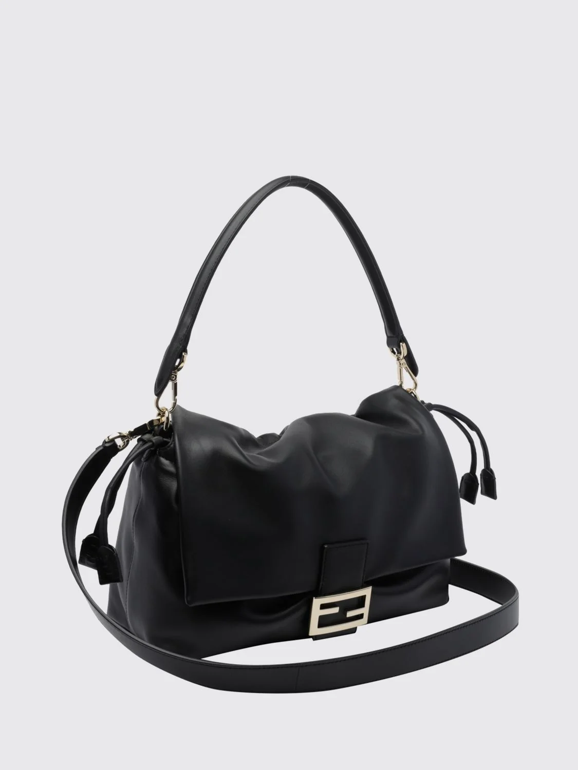 baguette large lambskin nappa shoulder bag with ff monogram