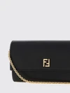 calfskin wallet on chain with ff monogram and chain strap