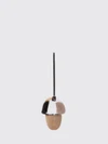 mink fur and wool keychain with abstract design