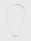 gold-tone brass necklace with logo detail
