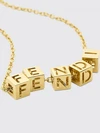 gold-tone brass necklace with logo detail