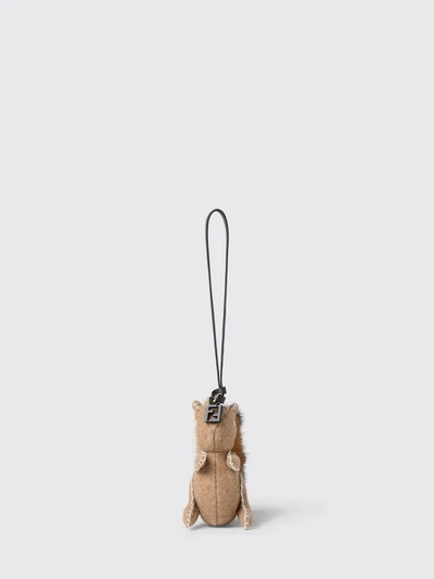 mink fur and wool keychain with animal print