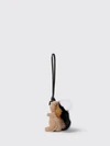 mink fur and wool keychain with animal print