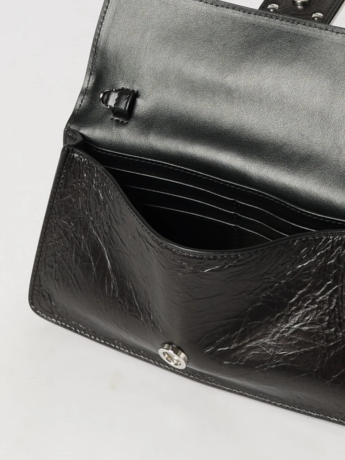 tuve crinkled calfskin leather mini bag with ff monogram
