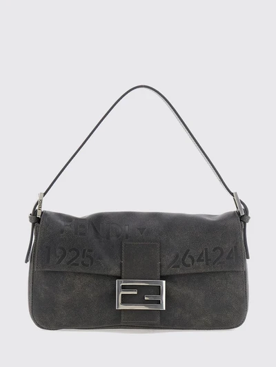baguette printed calfskin shoulder bag with logo