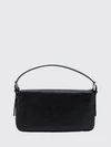 baguette crinkled leather shoulder bag with ff logo