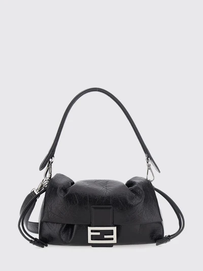medium baguette crinkled-effect leather shoulder bag