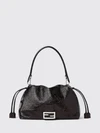 large baguette crinkled-effect leather shoulder bag