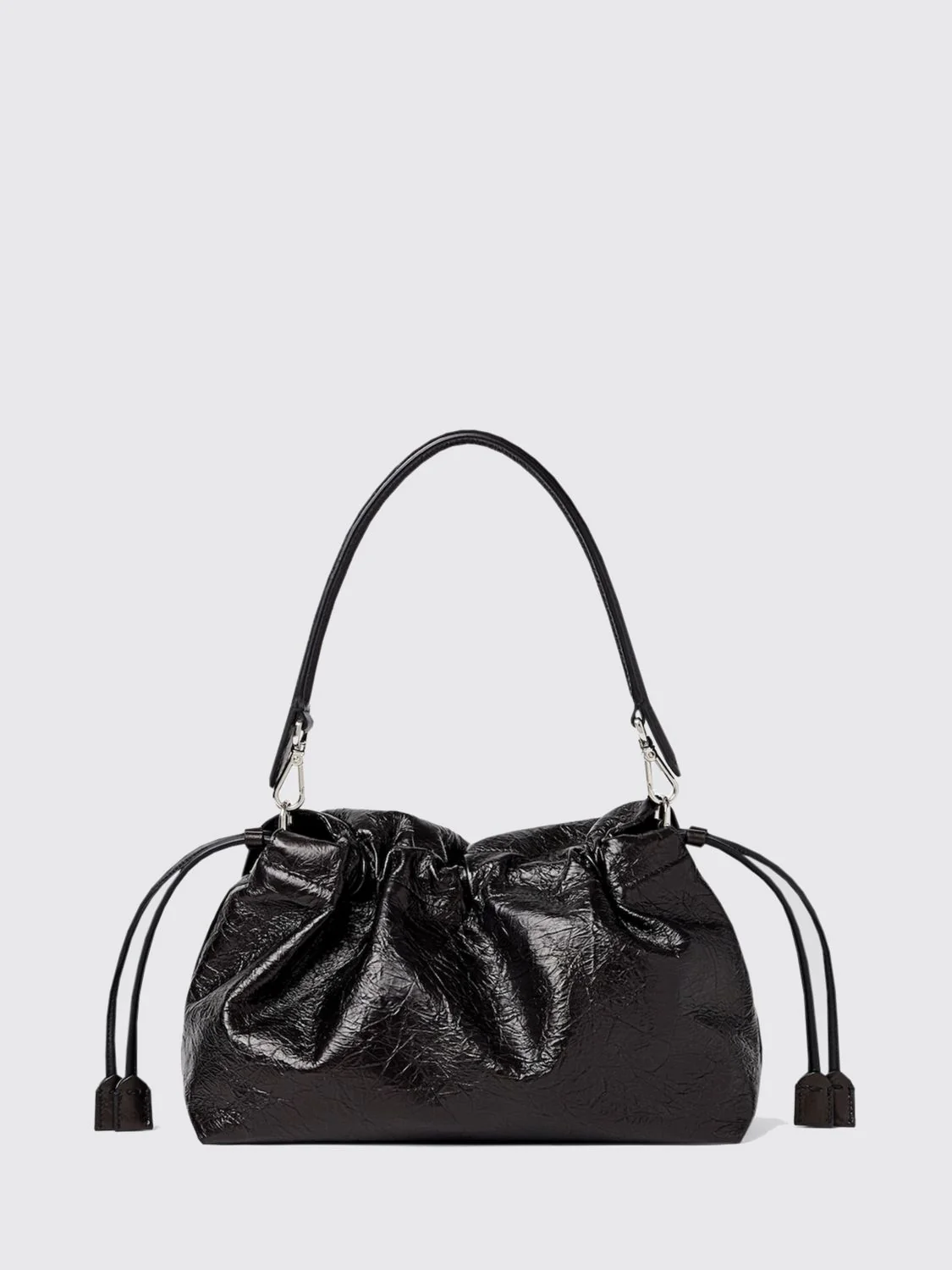 FENDI OS large baguette crinkled-effect leather shoulder bag
