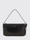 vanity crinkled leather mini shoulder bag with logo