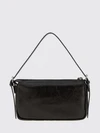 vanity crinkled leather mini shoulder bag with logo