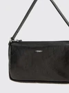vanity crinkled leather mini shoulder bag with logo