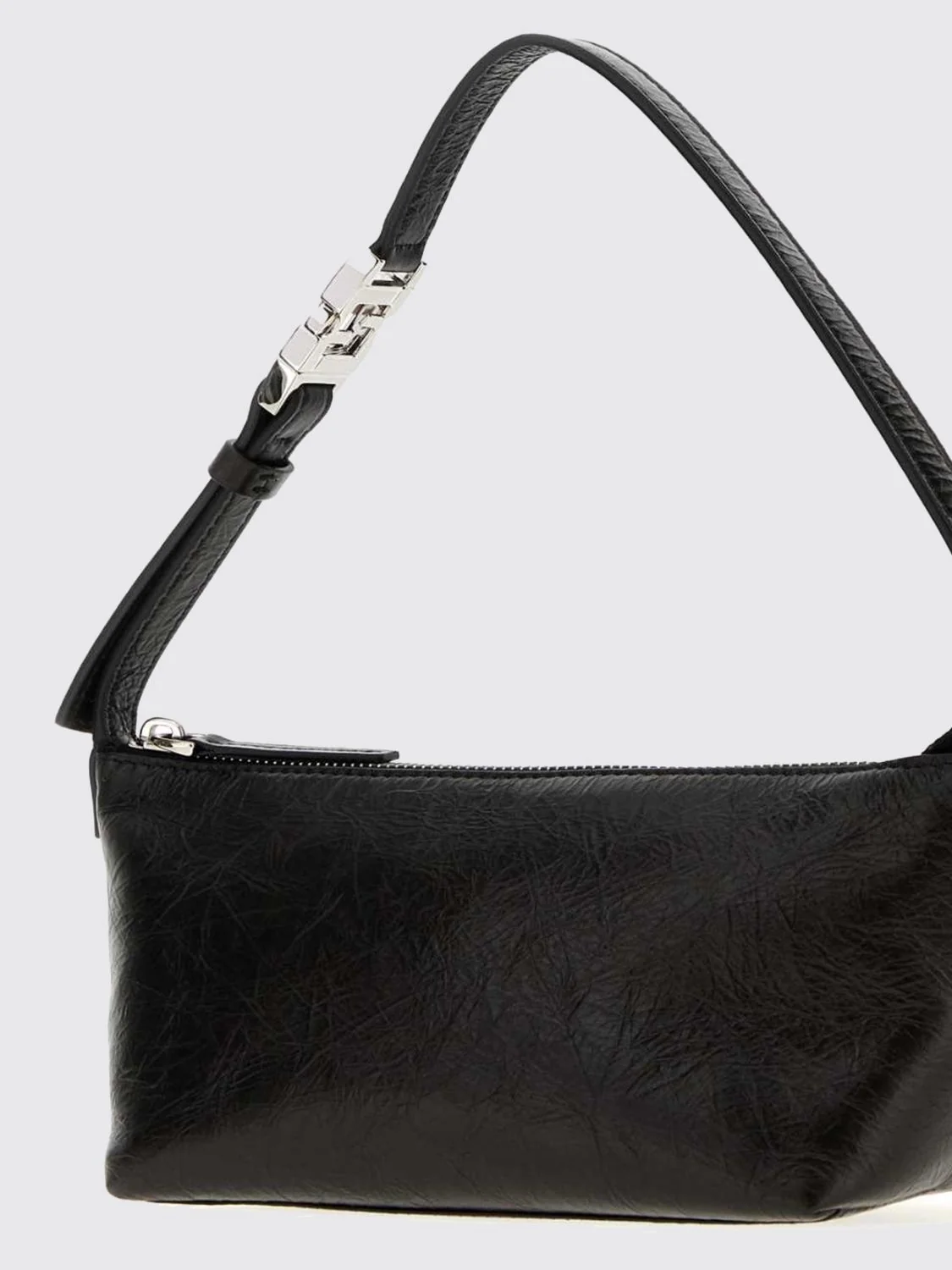 vanity crinkled leather mini bag with metal ff logo