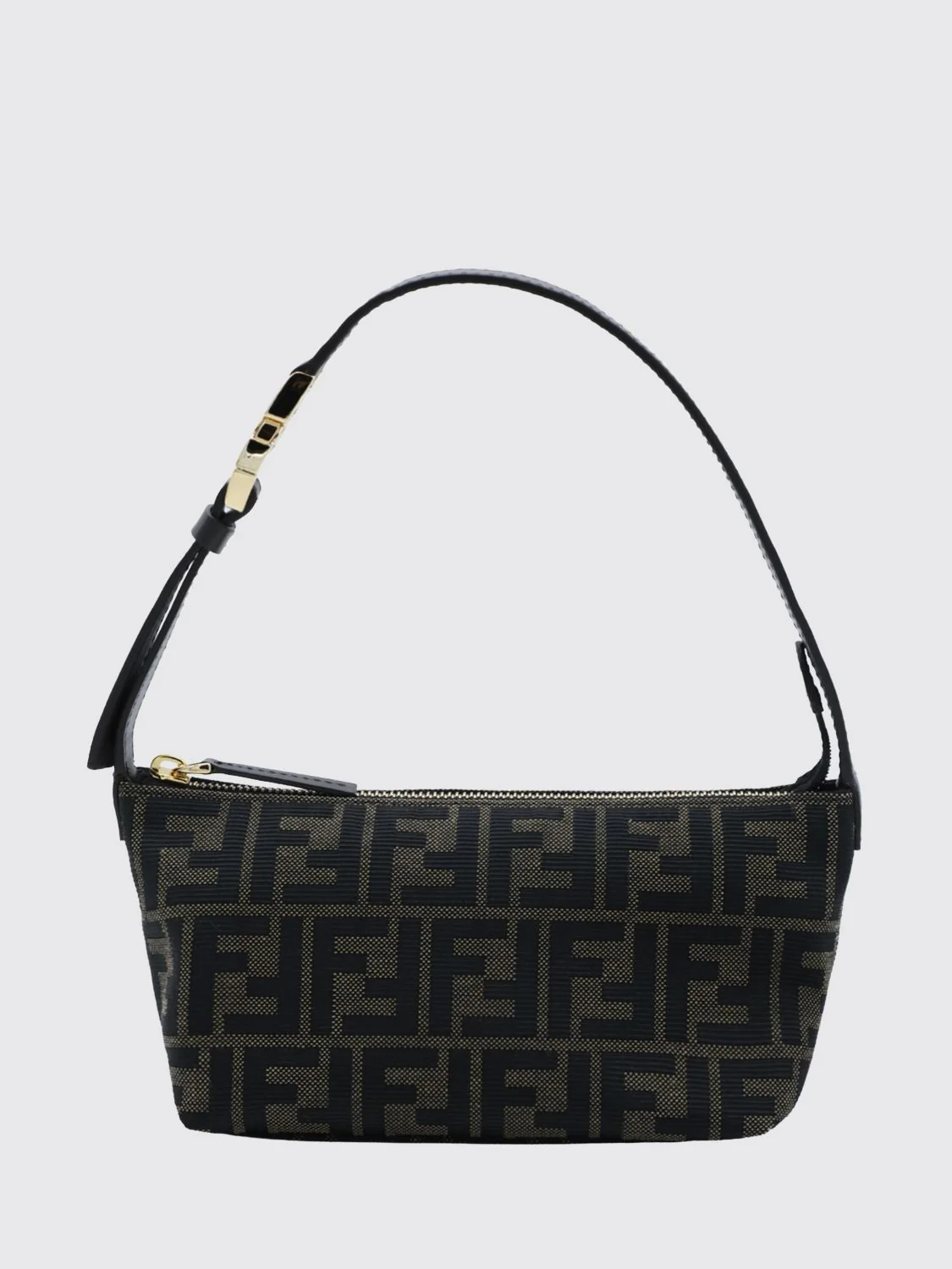 flared mini bag in ff monogram jacquard fabric