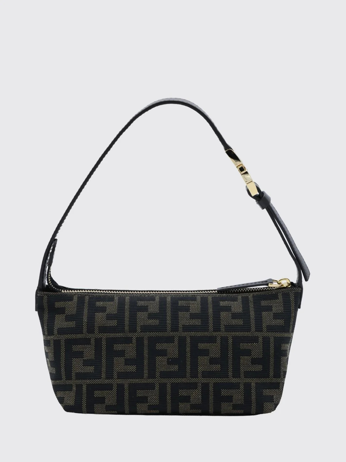 flared mini bag in ff monogram jacquard fabric