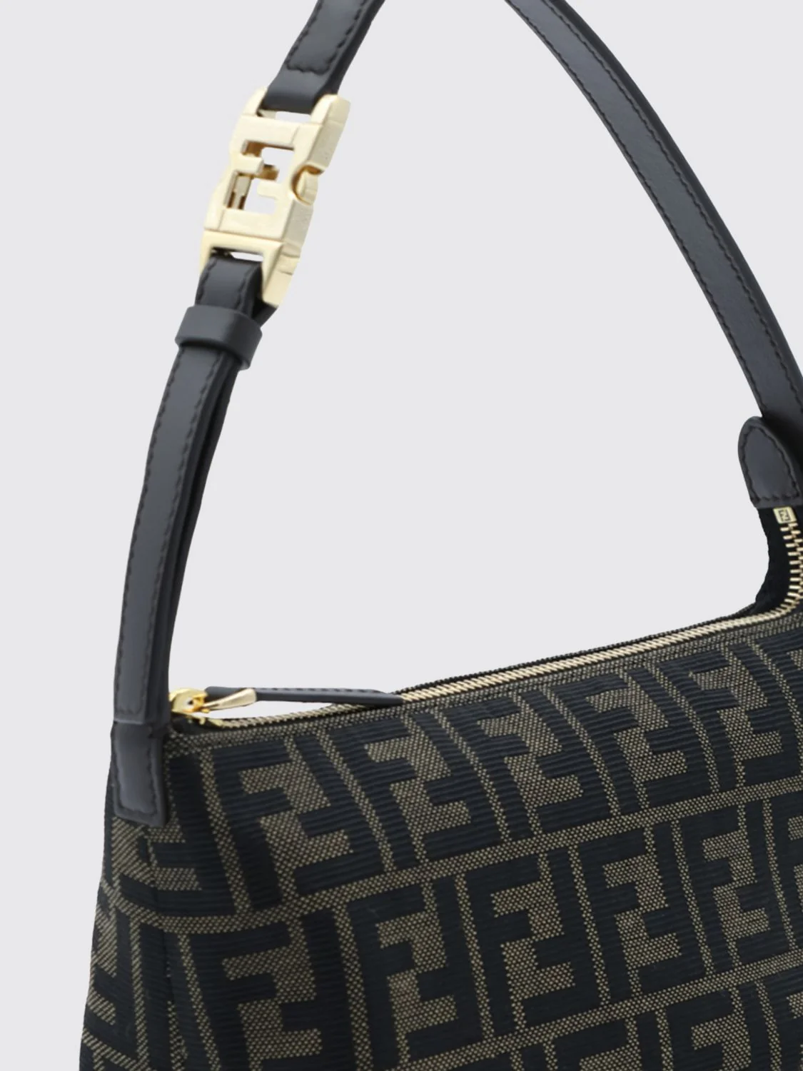 flared mini bag in ff monogram jacquard fabric