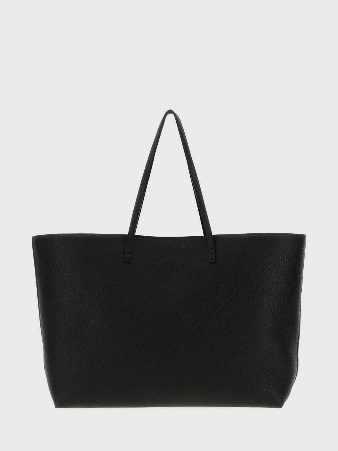 FENDI OS roll grained calfskin leather tote bag with pouch