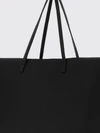 roll grained calfskin leather tote bag with pouch