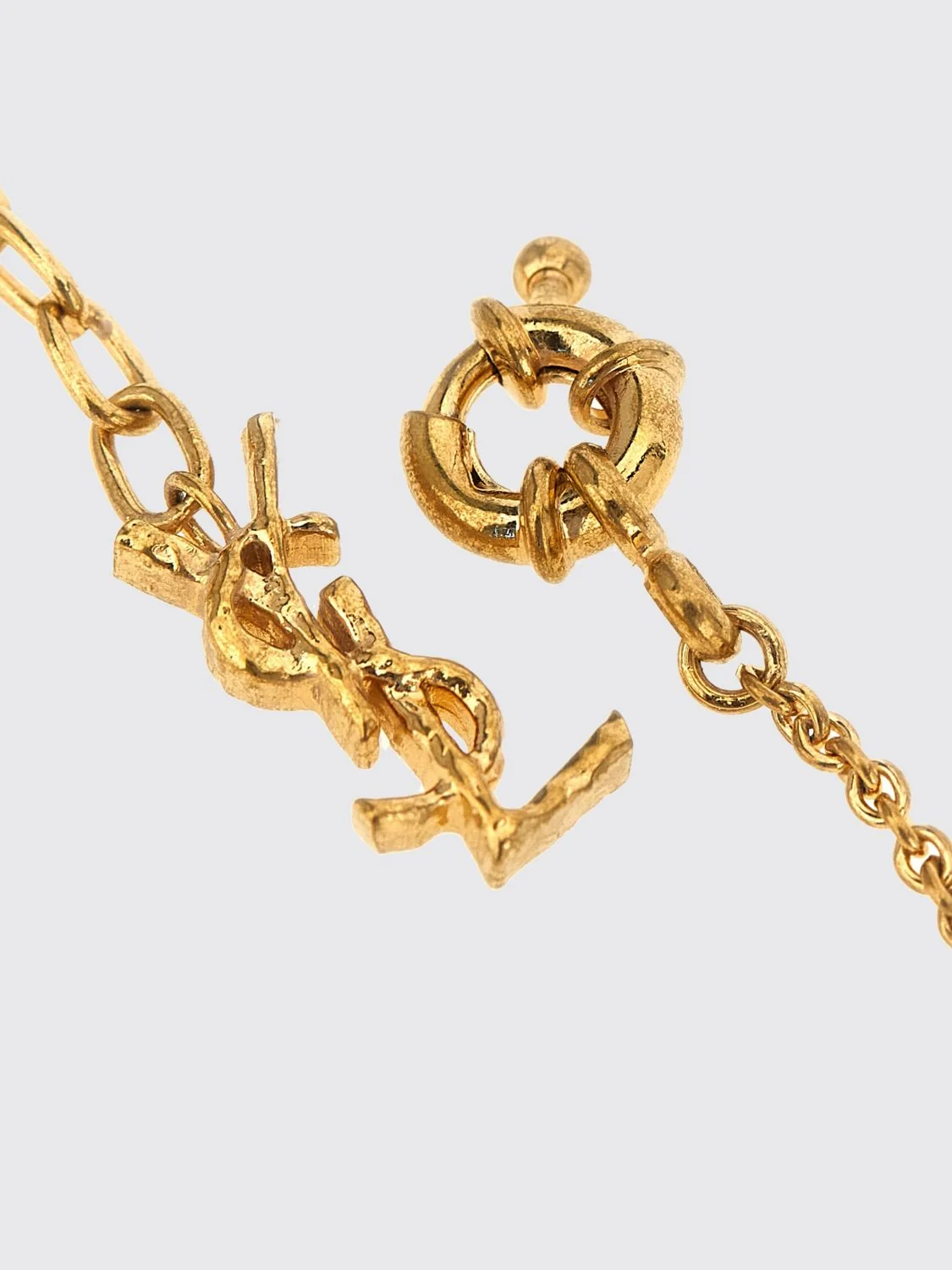 SAINT LAURENT L gold-tone brass bracelet