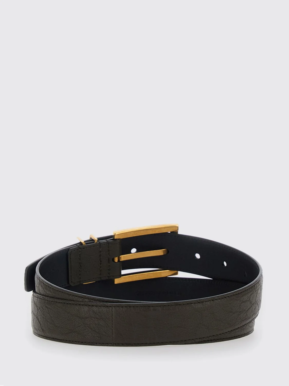 SAINT LAURENT 75 cassandre embossed leather belt with ysl monogram
