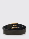 cassandre embossed leather belt with ysl monogram