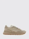 suede and nylon low-top sneakers with shearling lining