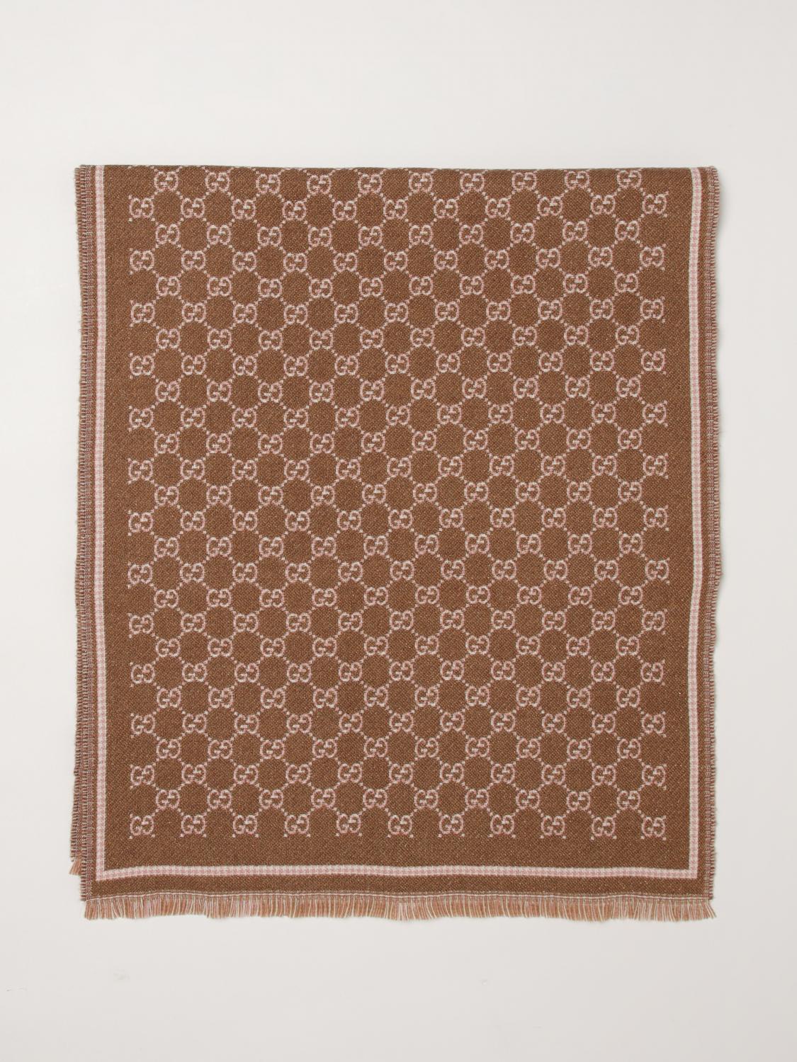 GUCCI OS reversible gg jacquard wool fringed scarf