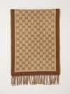 gg jacquard fringed wool scarf