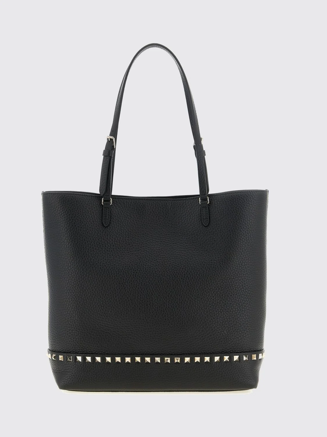 VALENTINO GARAVANI OS rockstud grained leather tote bag with studs