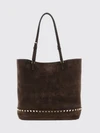 rockstud suede tote bag with studs