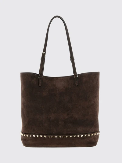 rockstud suede tote bag with studs