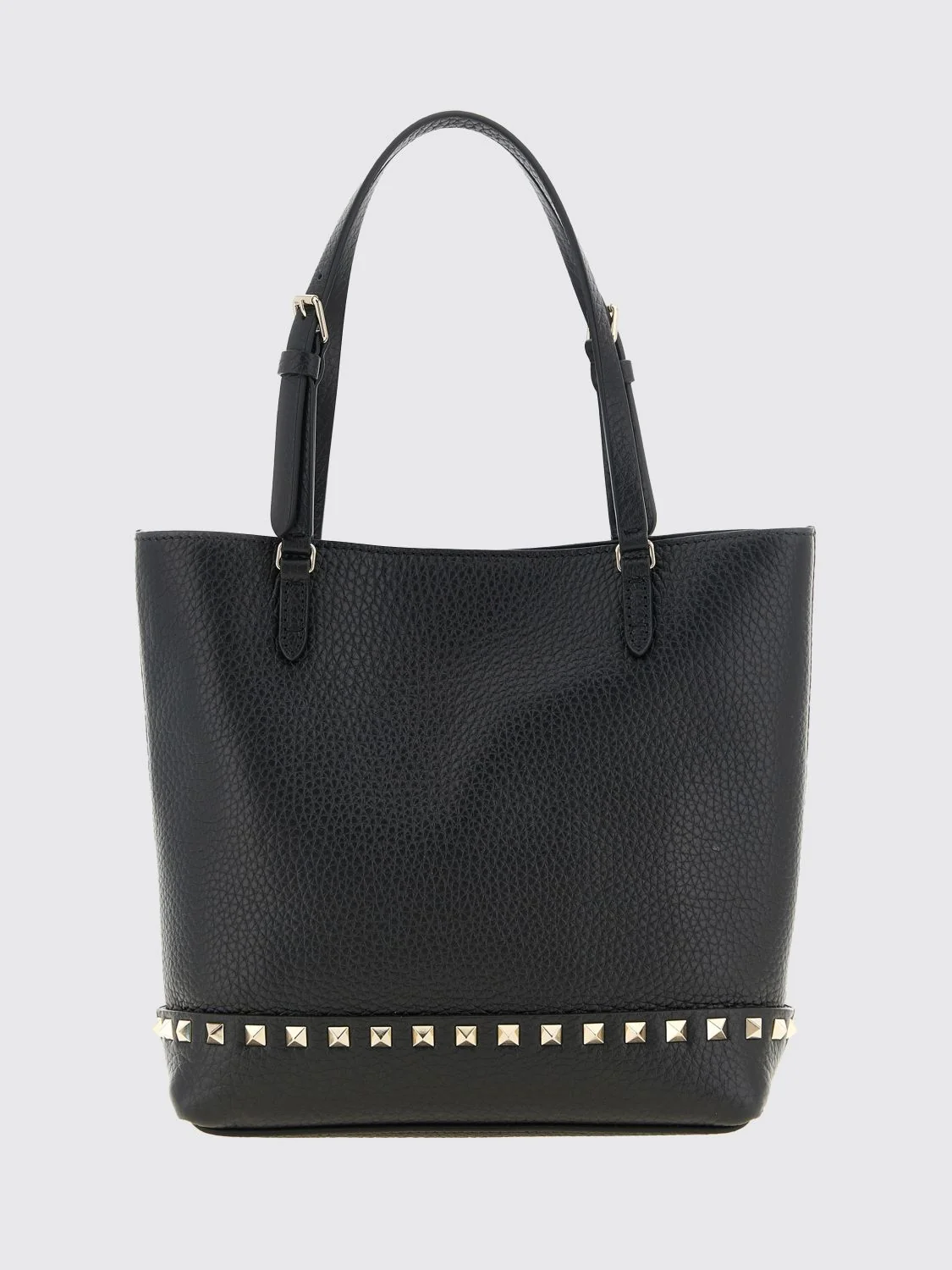 VALENTINO GARAVANI OS rockstud small grained calfskin leather tote bag
