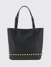 rockstud small grained calfskin leather tote bag