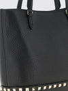 rockstud small grained calfskin leather tote bag