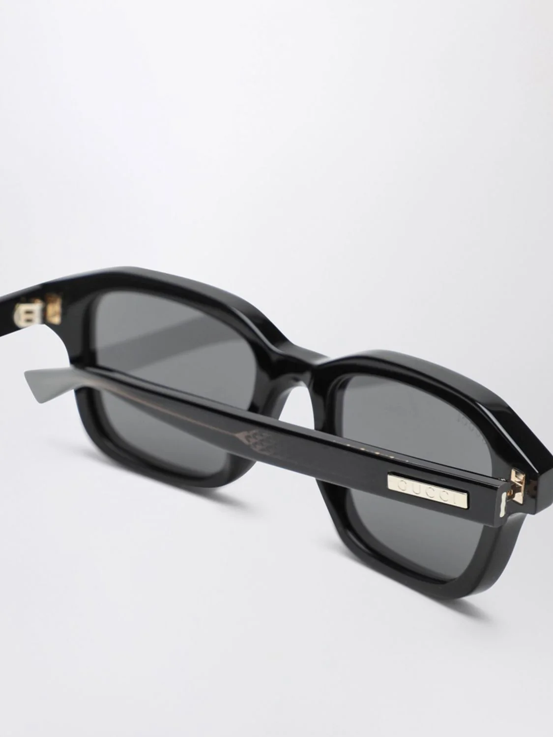 GUCCI OS rectangular cat-eye sunglasses in black acetate