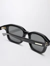 rectangular cat-eye sunglasses in black acetate