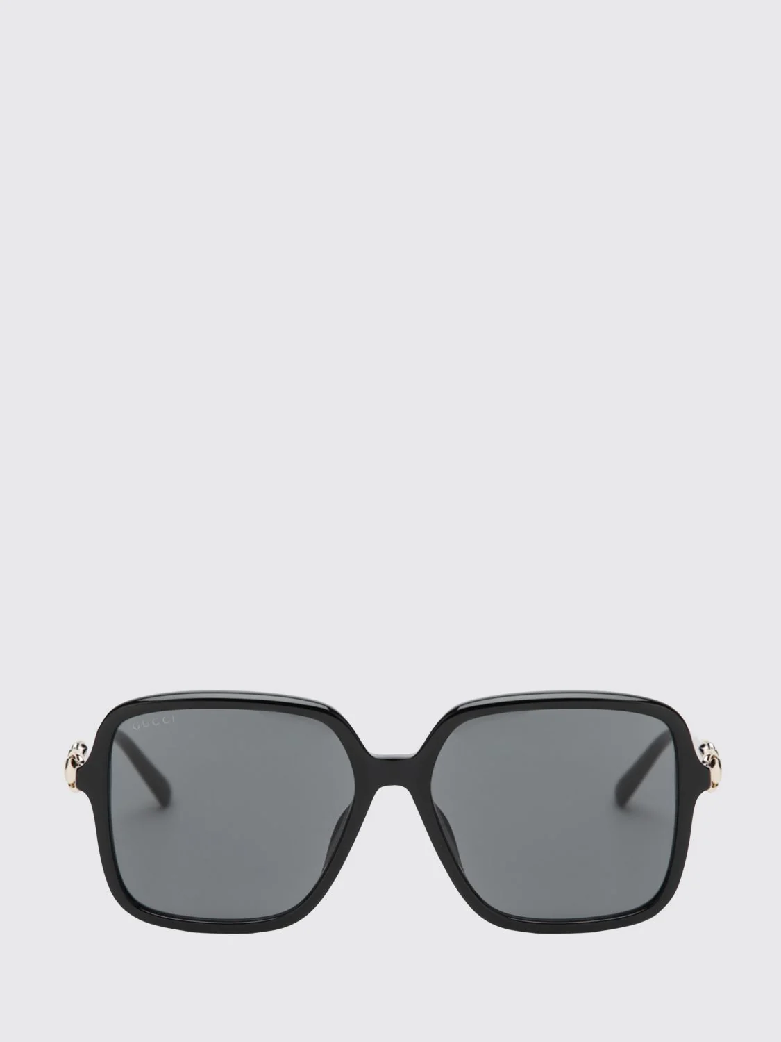 classic cat-eye sunglasses in black acetate with horsebit detail