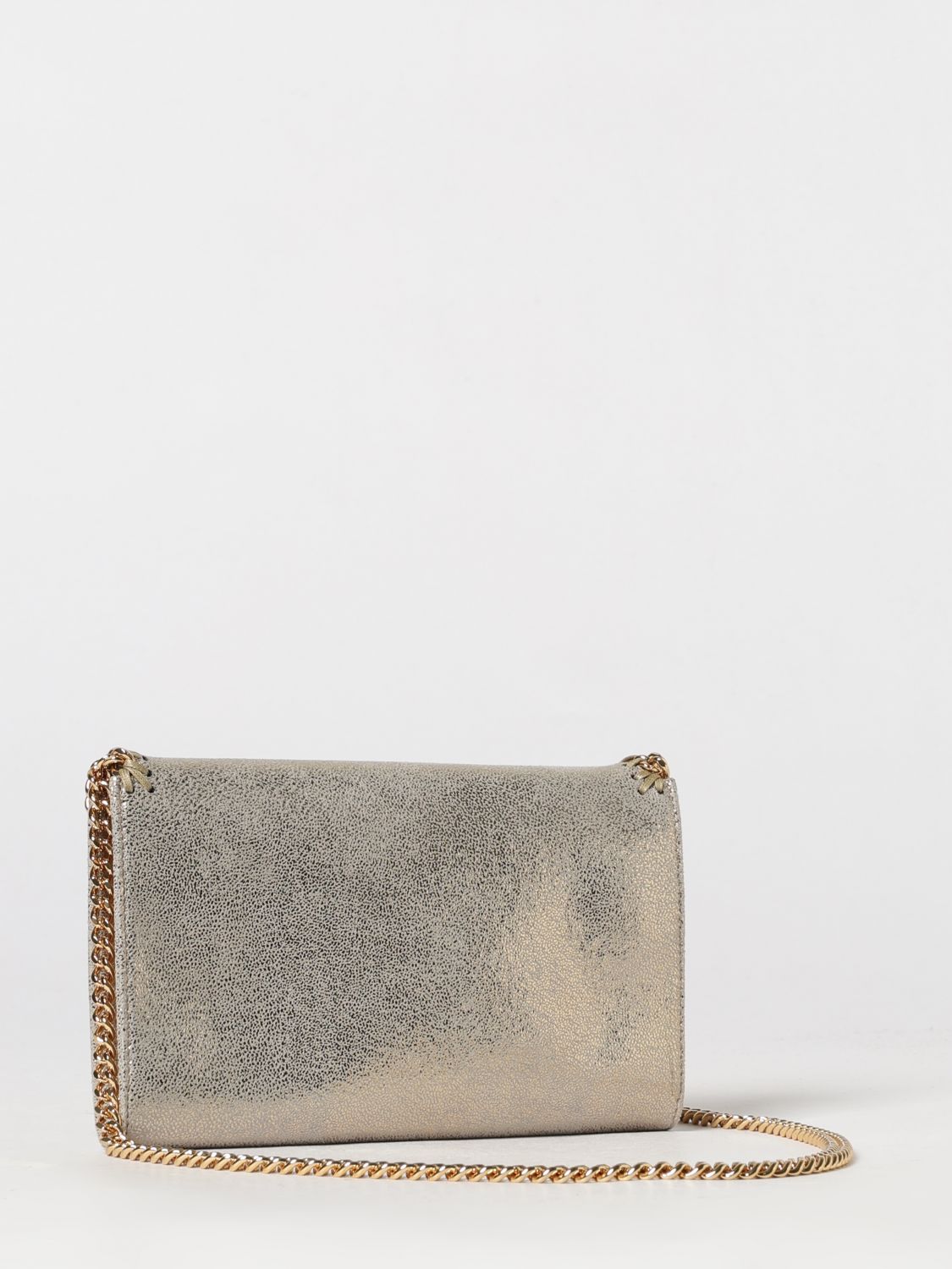 STELLA MCCARTNEY OS falabella mini wallet on chain bag in silver eco alter mat