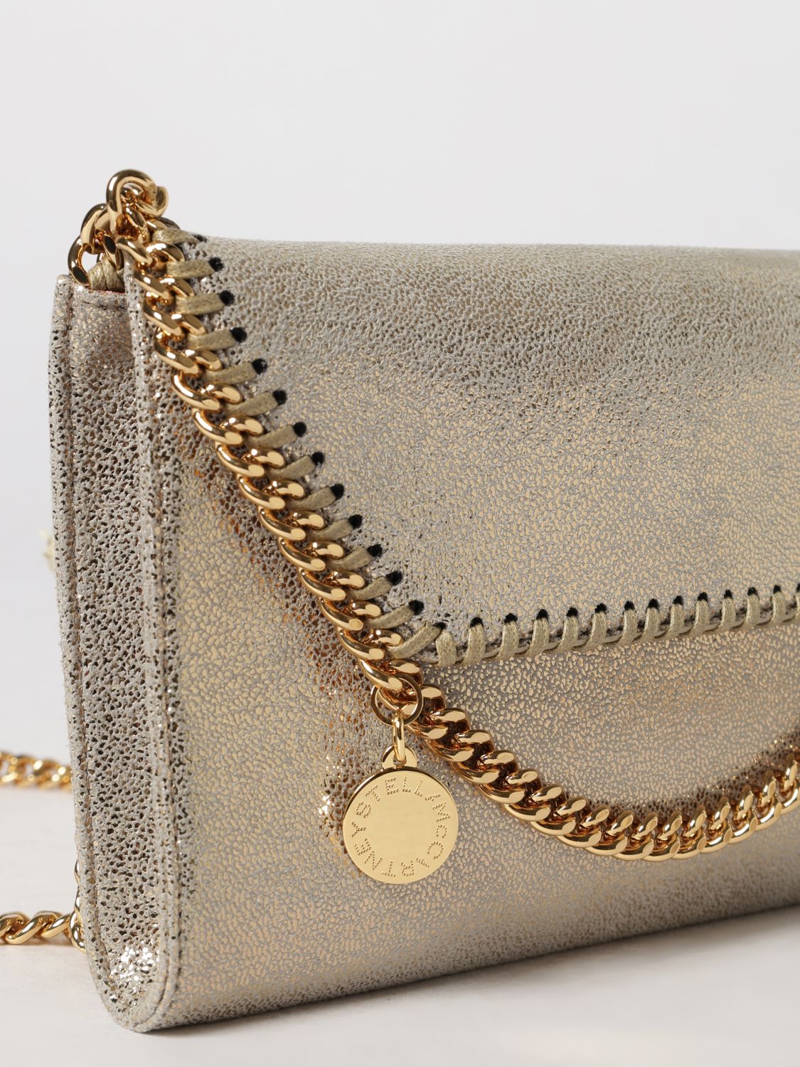 falabella mini wallet on chain bag in silver eco alter mat