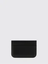 calfskin leather card holder with gold-tone ff logo