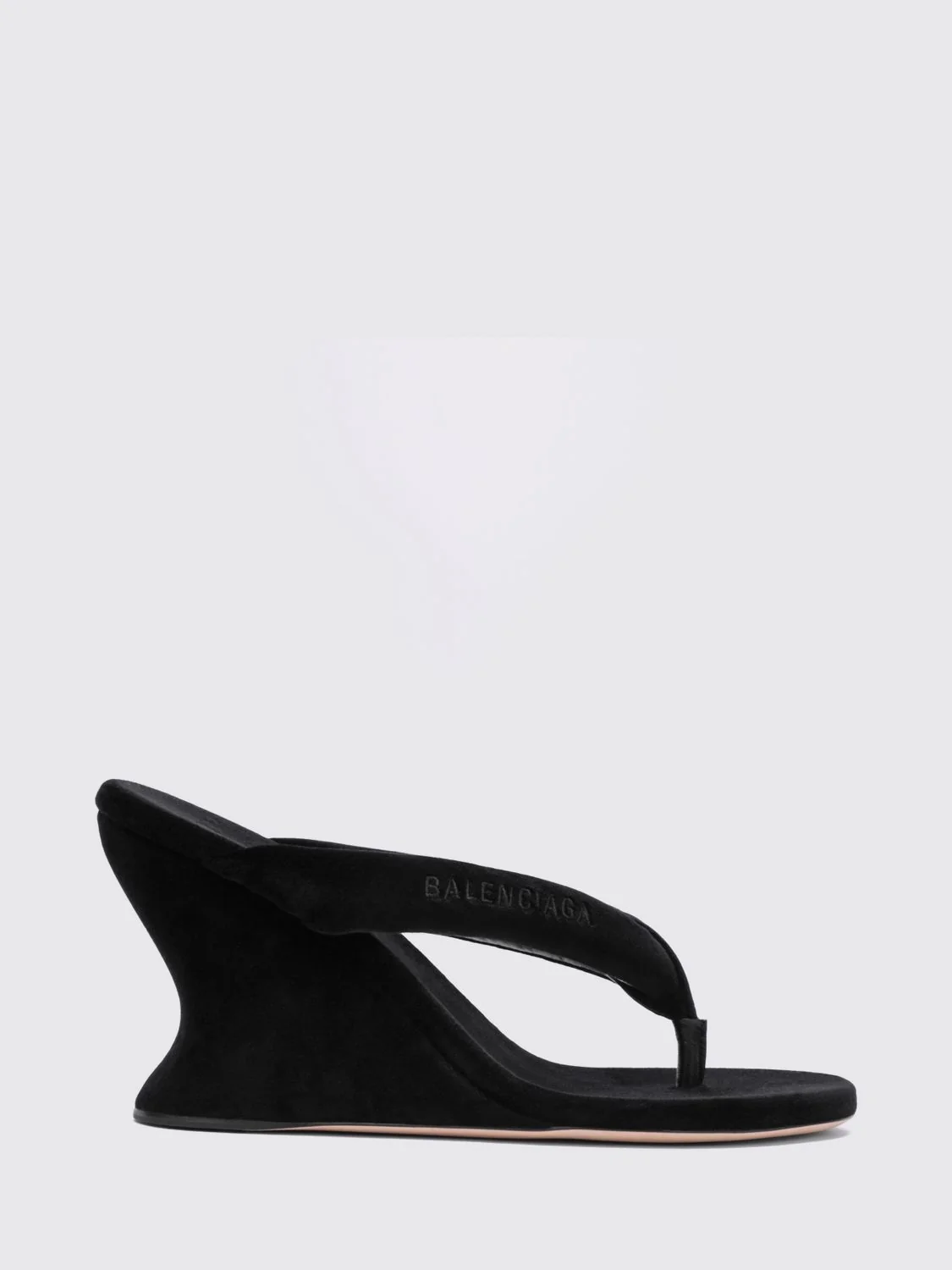 gaeta velvet wedge thong sandals